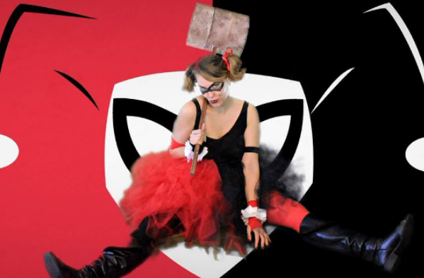 Homemade Harley Quinn Costume Halloween image