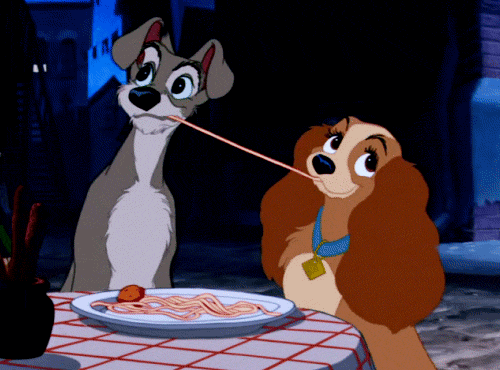 Lady and the Tramp spaghetti gif Movie Moments