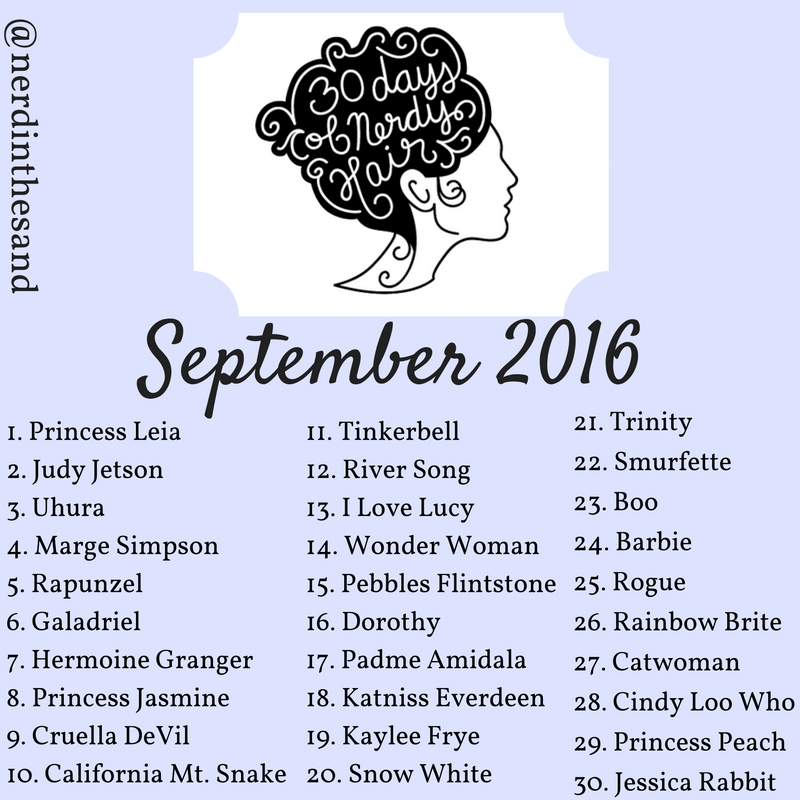 30 Days of Nerdy Hair blog post September